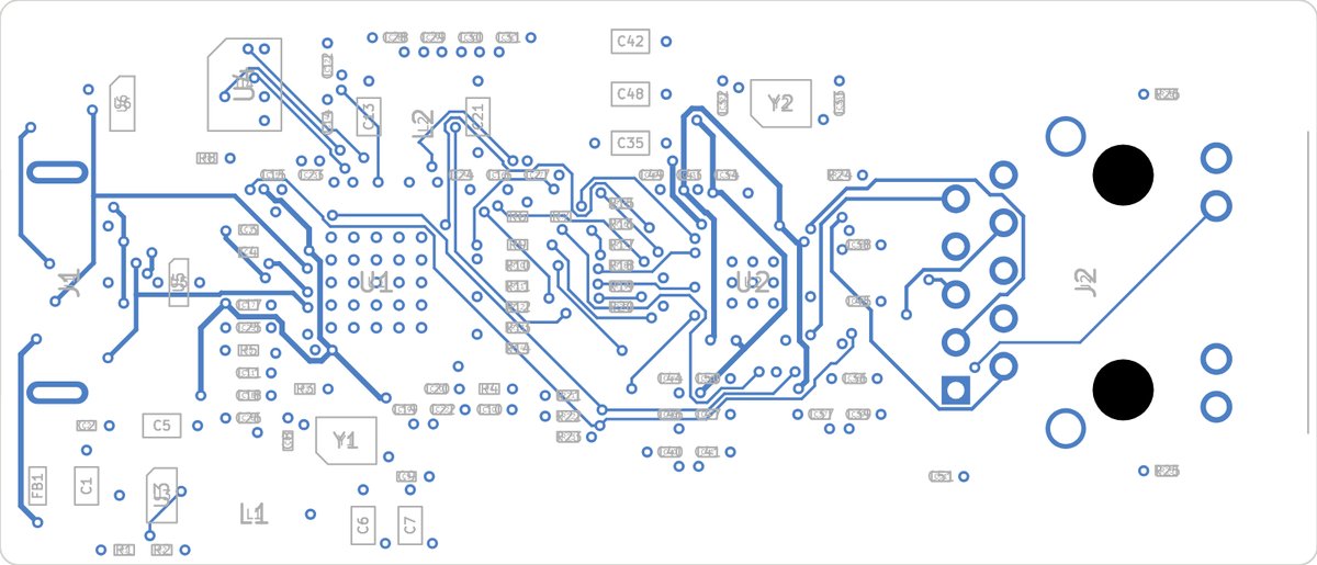 TDR dongle PCB layout, bottom copper